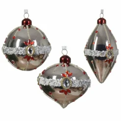 Boule De Noël|KAEMINGK Lot de 3 boules de Noël (D80 mm) en verre Ornéla Argent