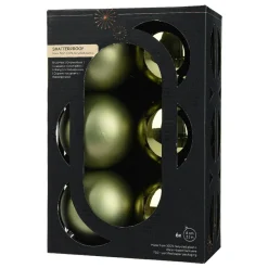 Boule De Noël|KAEMINGK Lot de 6 boules de Noël (D80 mm) Aravis Vert romarin