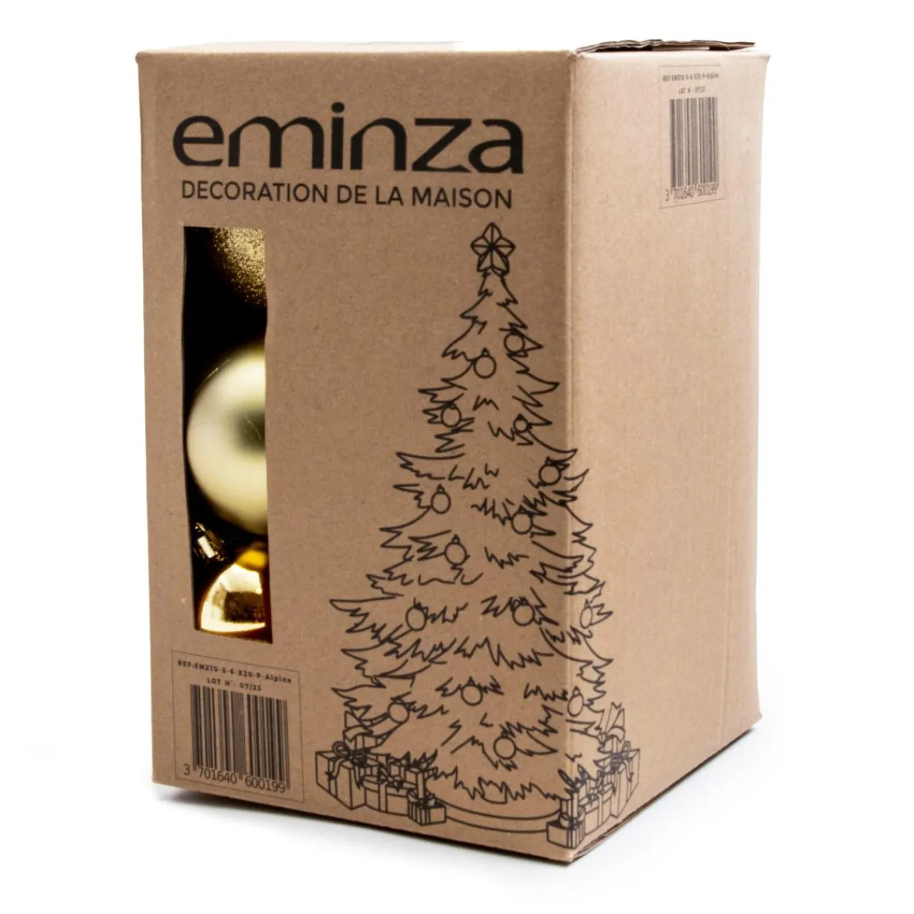 Boule De Noël|EMINZA Lot de 30 boules de Noël (D80 mm) New Alpine Or