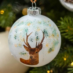 Boule De Noël|KAEMINGK Lot de 3 boules de Noël (D80 mm) en verre Comète Blanc