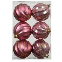 Boule De Noël|KAEMINGK Lot de 6 boules de Noël (D80 mm) Glam chic Rose