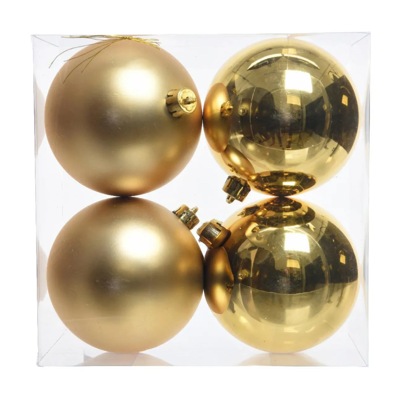 Boule De Noël|KAEMINGK Lot de 4 boules de Noël (D100 mm) Aravis Or