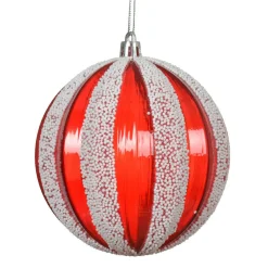 Boule De Noël|KAEMINGK Lot de 12 boules de Noël (D80 mm) Fantasia perlées et blanc Rouge