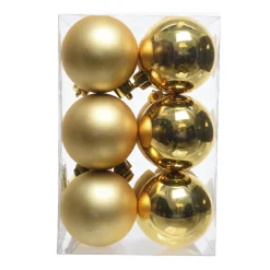Boule De Noël|KAEMINGK Lot de 12 boules de Noël (D60 mm) Aravis Or