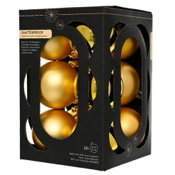 Boule De Noël|KAEMINGK Lot de 12 boules de Noël (D60 mm) Aravis Or