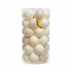 Boule De Noël|KAEMINGK Lot de 37 boules de Noël (D60 mm) Alpine mix Blanc laine