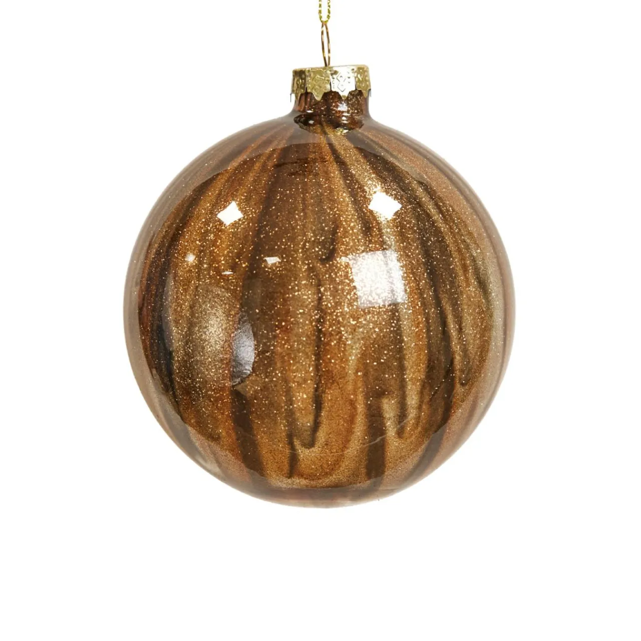 Boule De Noël|KOOPMAN Lot de 9 boules de Noël en verre (D100 mm) New York Brun scintillant Marron