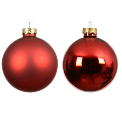 Boule De Noël|KAEMINGK Lot de 6 boules de Noël en verre (D80 mm) Boréal Rouge