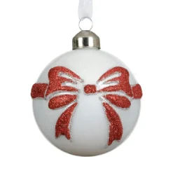 Boule De Noël|KAEMINGK Lot de 3 Boules de Noël en verre (D80 mm) Scarlette et Rouge Blanc