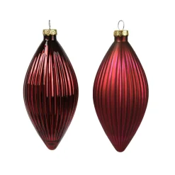 Boule De Noël|KAEMINGK Lot de 3 boules de Noël en verre (D60 mm) Goutte précieuse Bordeaux