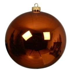 Boule De Noël|KAEMINGK Lot de 4 boules de Noël en verre (D100 mm) Arctique brillante Citrouille Orange Citrouille