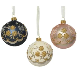 Boule De Noël|KAEMINGK Lot de 6 boules de Noël en verre (D80 mm) Rococo Multicolore
