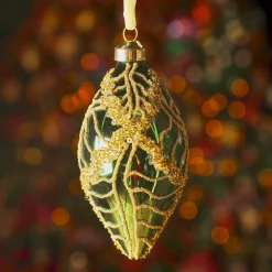 Boule De Noël|KAEMINGK Lot de 2 boules de Noël en verre (D60 mm) Jazzy Vert sapin