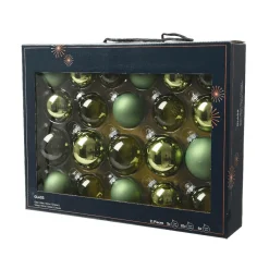 Boule De Noël|KAEMINGK Lot de 21 boules de Noël en verre Assorties Cristal Vert romarin