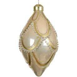 Boule De Noël|KAEMINGK Lot de 2 boules de Noël en verre (D60 mm) Élégance Gatsby Beige Perle