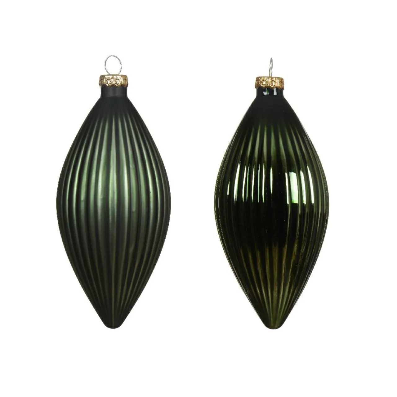 Boule De Noël|KAEMINGK Lot de 3 boules de Noël en verre (D60 mm) Goutte précieuse Vert sapin