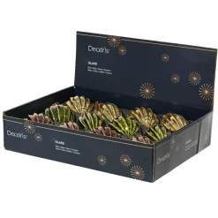 Boule De Noël|KAEMINGK Lot de 12 Boules de Noël en verre (D80 mm) Paillettes d'Or, vert et bordeaux Multicolore