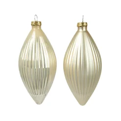 Boule De Noël|KAEMINGK Lot de 3 boules de Noël en verre (D60 mm) Goutte précieuse Perle