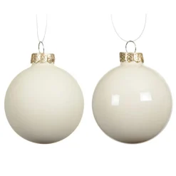 Boule De Noël|KAEMINGK Lot de 6 Boules de Noël en verre (D80 mm) Boréal Blanc laine