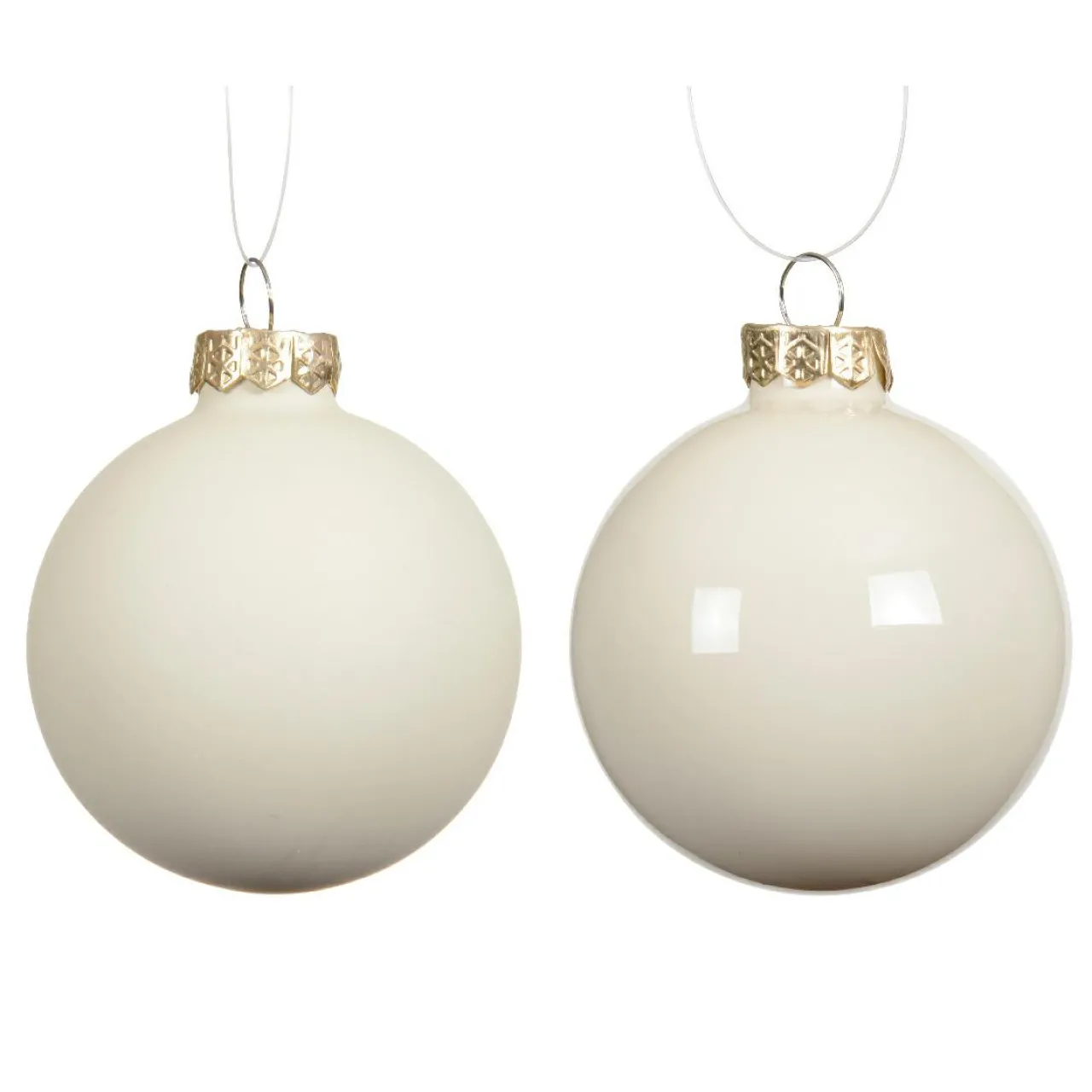 Boule De Noël|KAEMINGK Lot de 6 Boules de Noël en verre (D80 mm) Boréal Blanc laine