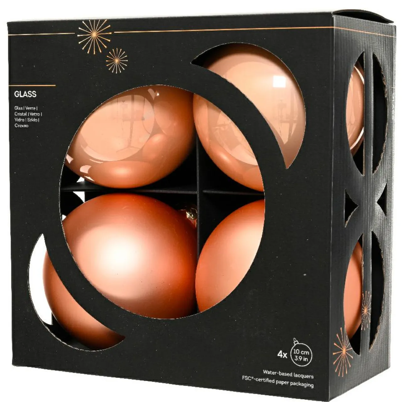 Boule De Noël|KAEMINGK Lot de 4 boules de Noël en verre (D100 mm) Boréal Pêche