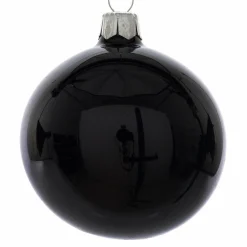 Boule De Noël|KAEMINGK Lot de 6 boules de Noël en verre (D80 mm) Arctique brillantes Noir