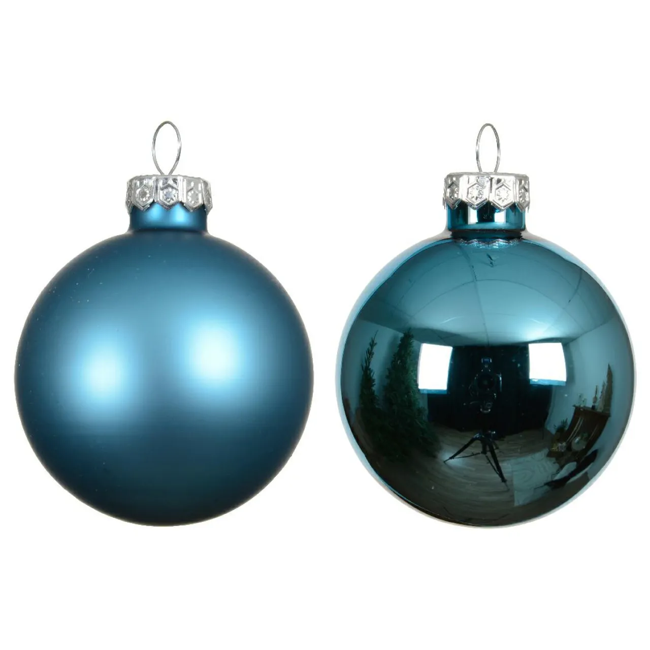 Boule De Noël|KAEMINGK Lot de 4 Boules de Noël en verre (D100 mm) Boréal Bleu pétillant