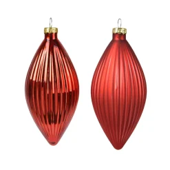 Boule De Noël|KAEMINGK Lot de 3 boules de Noël en verre (D60 mm) Goutte précieuse Rouge