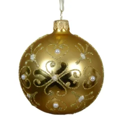 Boule De Noël|KAEMINGK Lot de 6 boules de Noël en verre (D80 mm) Baroque clair Or