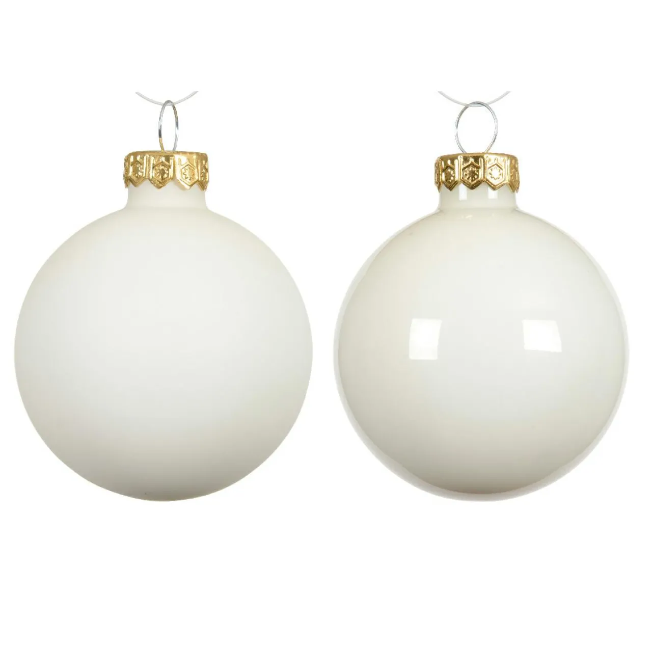 Boule De Noël|KAEMINGK Lot de 4 boules de Noël en verre (D100 mm) Boréal Blanc laine