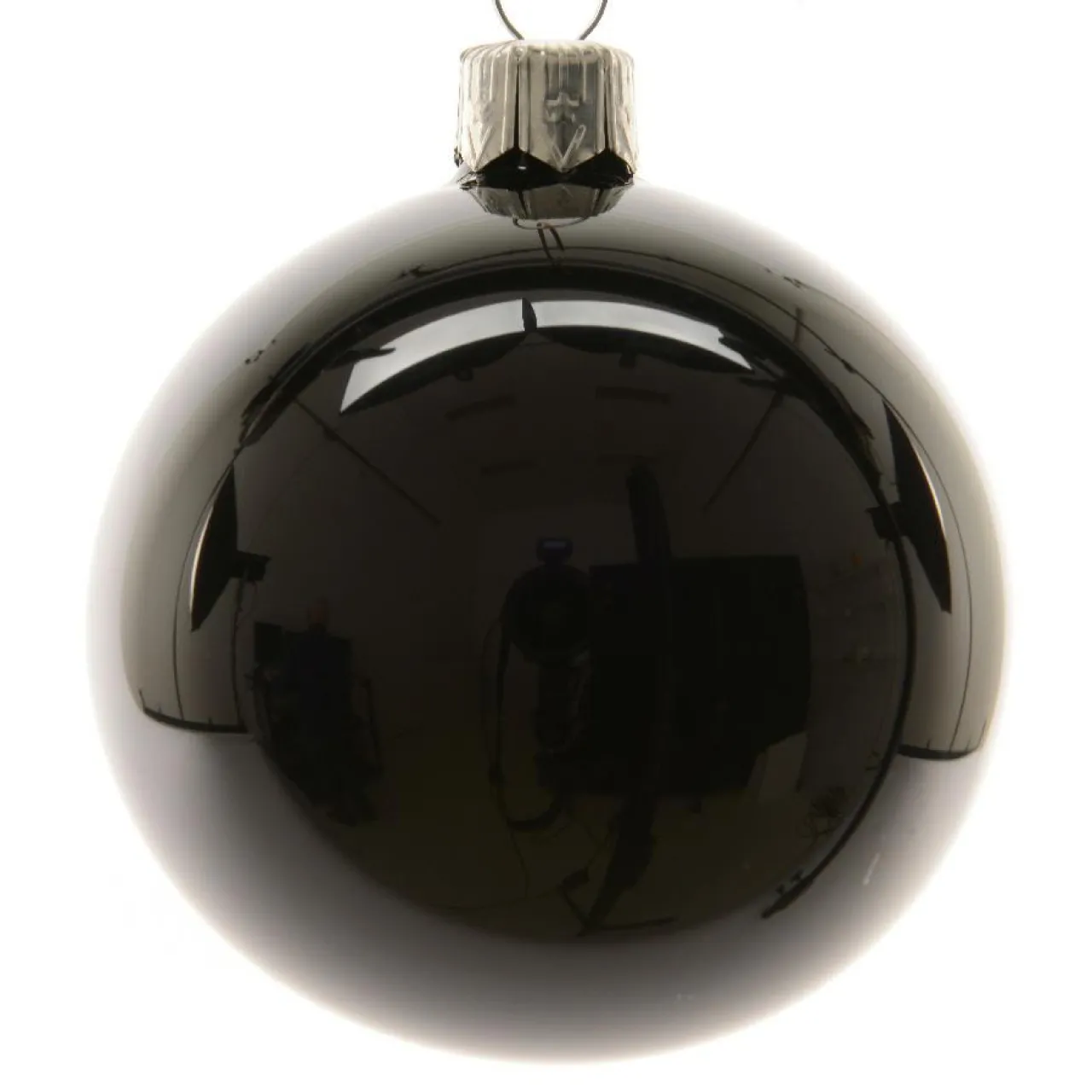 Boule De Noël|KAEMINGK Lot de 4 boules de Noël en verre (D100 mm) Arctique brillante Noir