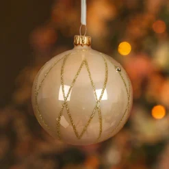 Boule De Noël|KAEMINGK Lot de 6 boules de Noël en verre (D80 mm) Prestige Perle