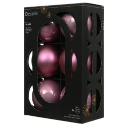 Boule De Noël|KAEMINGK Lot de 6 boules de Noël en verre (D80 mm) Boréal Vieux rose