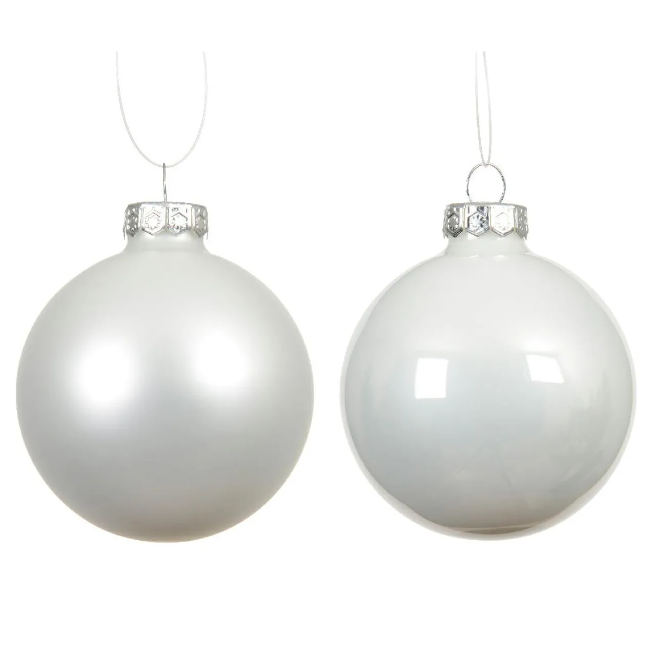 Boule De Noël|KAEMINGK Lot de 4 Boules de Noël en verre (D100 mm) Boréal Blanc
