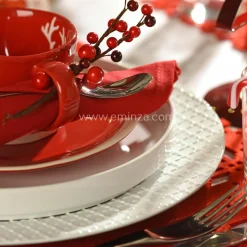 Déco De Table|Branches Artificielles|KAEMINGK Lot de 3 branches de Baies (8 cm) Billa Rouge