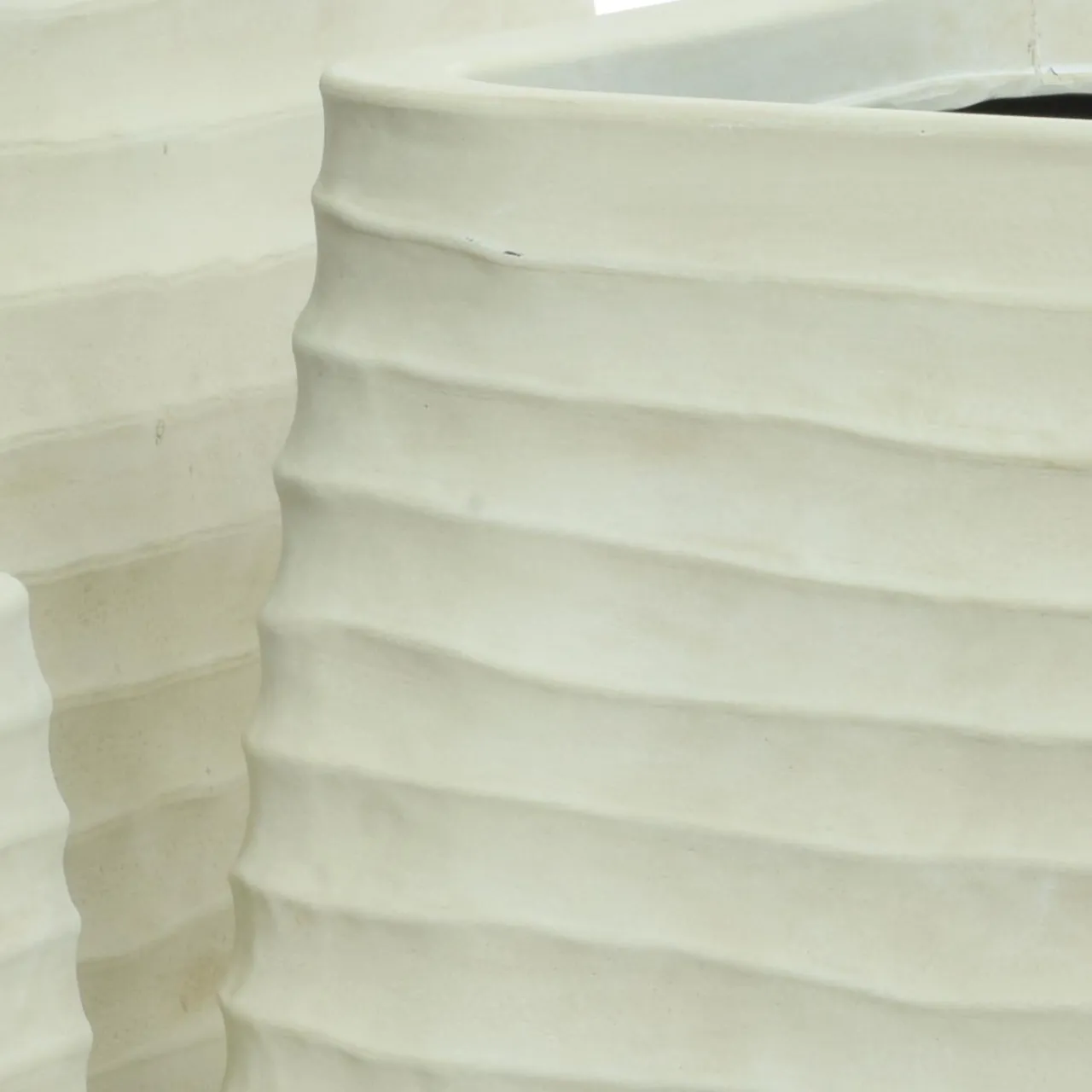 Déco Extérieur Et Cache-Pot|Déco Extérieur Et Cache-Pot|EMINZA Lot de 3 cache-pots d'extérieur carrés (H49-37-27 cm) Jamie Blanc