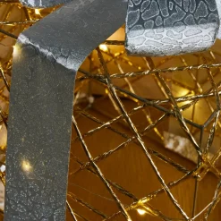 Déco Et Objet De Noël|Déco Et Objet Lumineux|EMINZA Lot de 3 cadeaux lumineux à piles 90 LED (H29 cm) Festif et blanc chaud Or