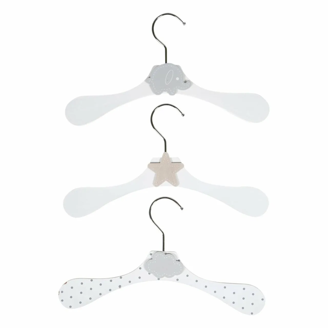 Rangement Enfant|OSTARIA Lot de 3 cintres enfant bois Gris