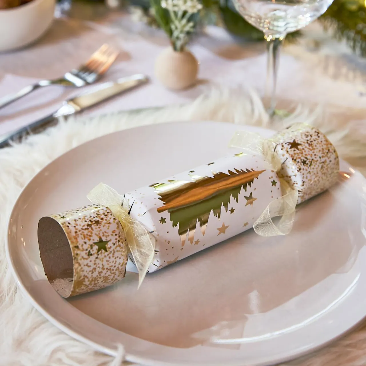 Déco De Table|Feeric Lights & Christmas Lot de 6 crackers Sapin Or