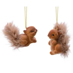 Décoration De Sapin|KAEMINGK Lot de 2 écureuils à  suspendre (H6 cm) Sciurius Marron