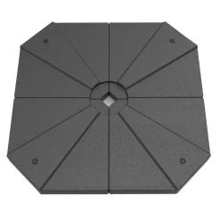 Pied Et Accessoires|MOBELLIA Lot de 4 dalles pour Parasol déporté 20L Noir