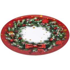 Vaisselle De Noël|Feeric Lights & Christmas Lot de 12 dessous d'assiette Couronne Rouge