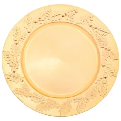 Vaisselle De Noël|JJA Lot de 12 dessous d'assiette Houx de Noël Or