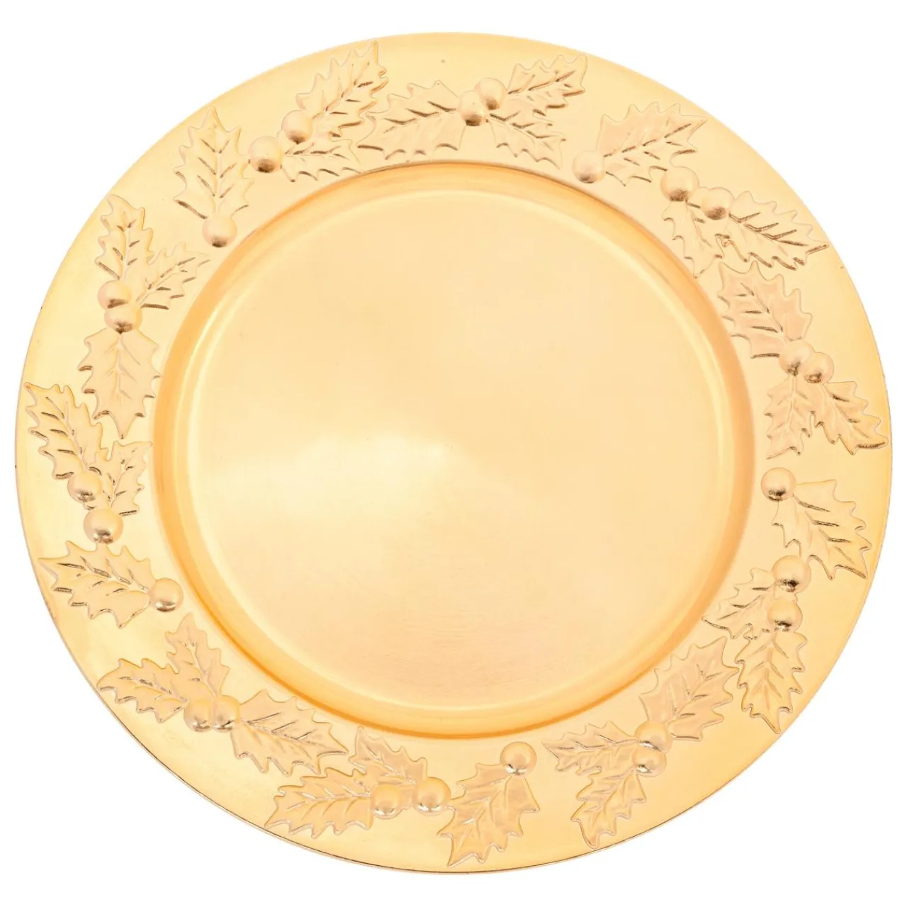 Vaisselle De Noël|JJA Lot de 12 dessous d'assiette Houx de Noël Or