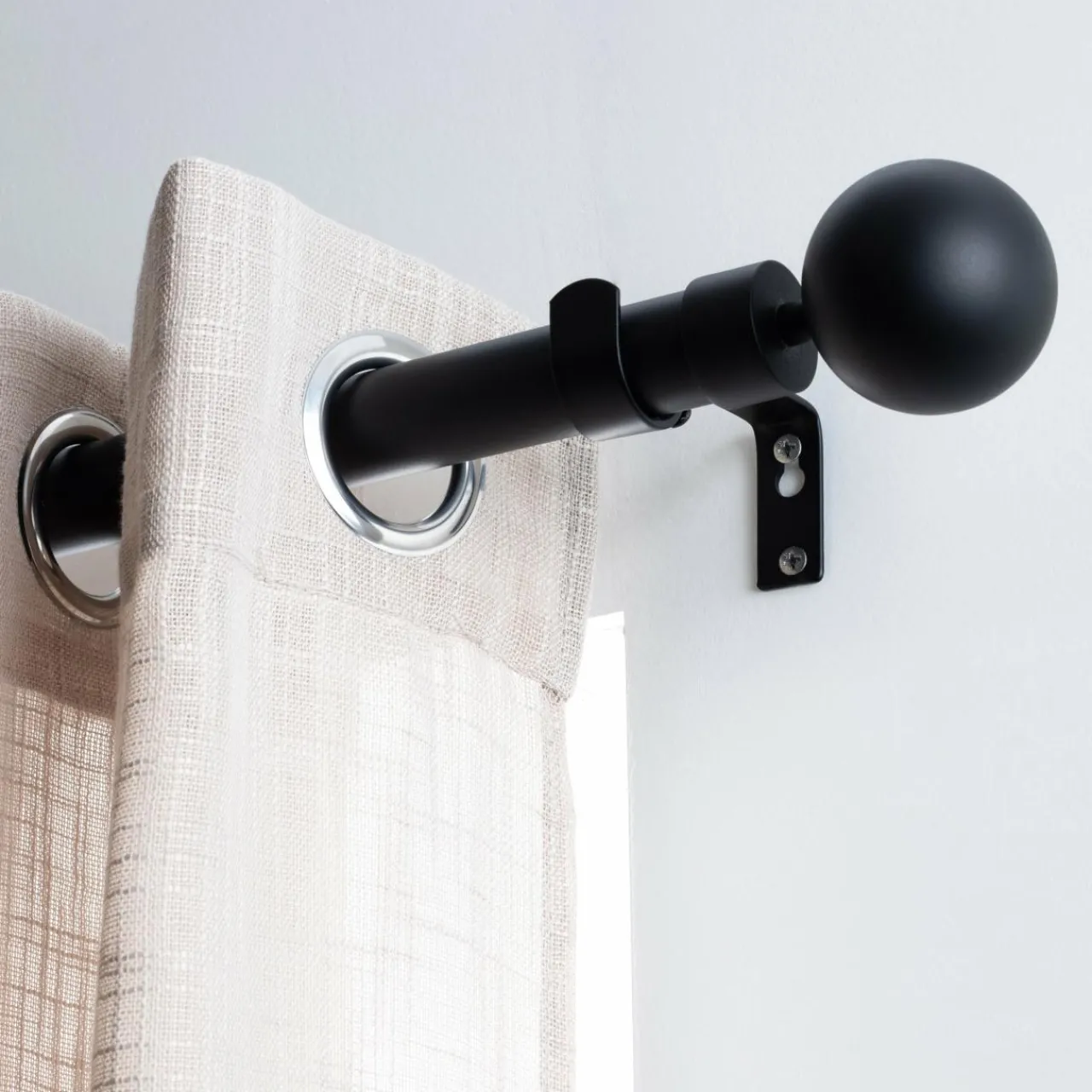 Tringle À Rideau, Barre Et Support|LUANCE Lot de 2 embouts tringle (D28 mm) Lino Gaia mat Noir