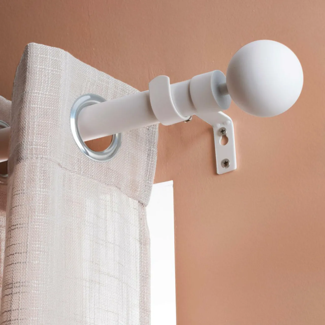 Tringle À Rideau, Barre Et Support|LUANCE Lot de 2 embouts tringle (D28 mm) Lino Gaia mat Blanc