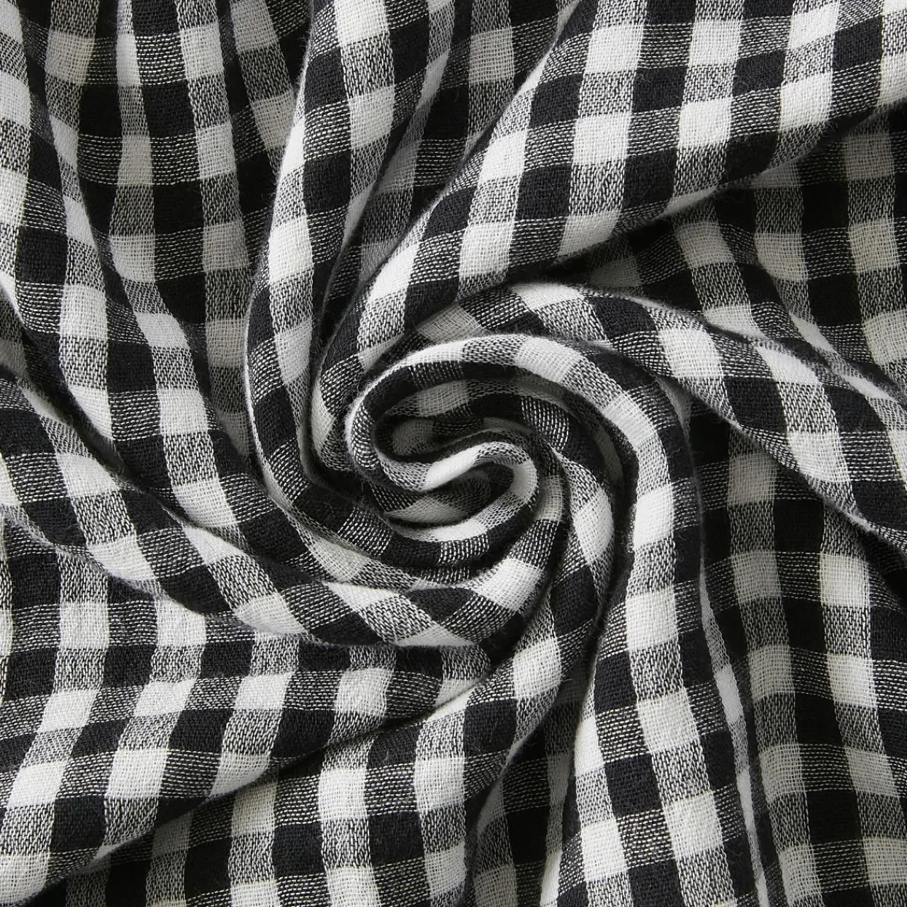 Accessoire Cuisine|EMINZA Lot de 2 essuie-main gaze de coton (50 x 70 cm) Gaïa vichy e Noir