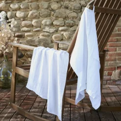 Accessoire Cuisine|EMINZA Lot de 2 essuie-mains gaze de coton (70 cm) Gaïa chantilly Blanc