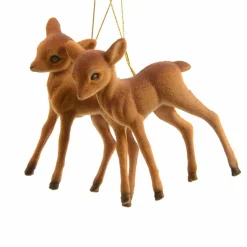 Décoration De Sapin|KAEMINGK Lot de 2 faons à suspendre (H7 cm) Pauly Chocolat