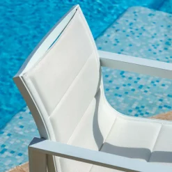 Chaise De Jardin|MOBELLIA Lot de 2 fauteuils de jardin en aluminium Elba Blanc
